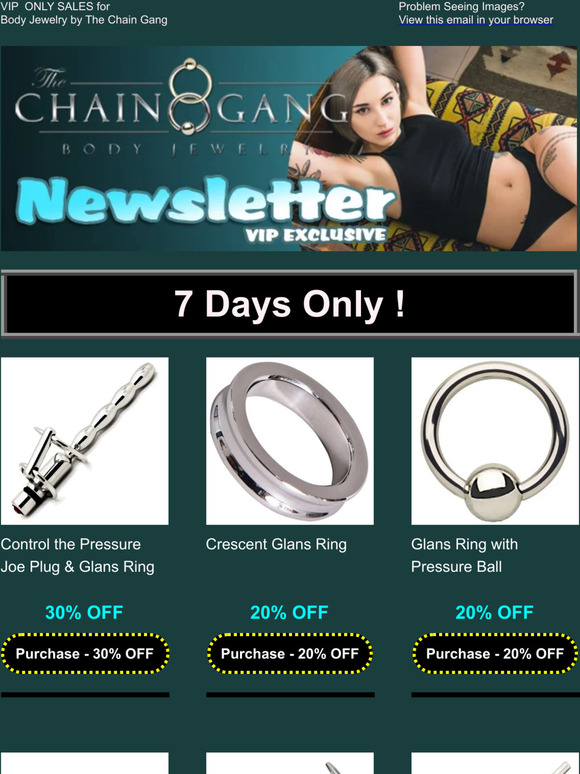 Body Jewelry by The Chain Gang Weekly Sale from Milled