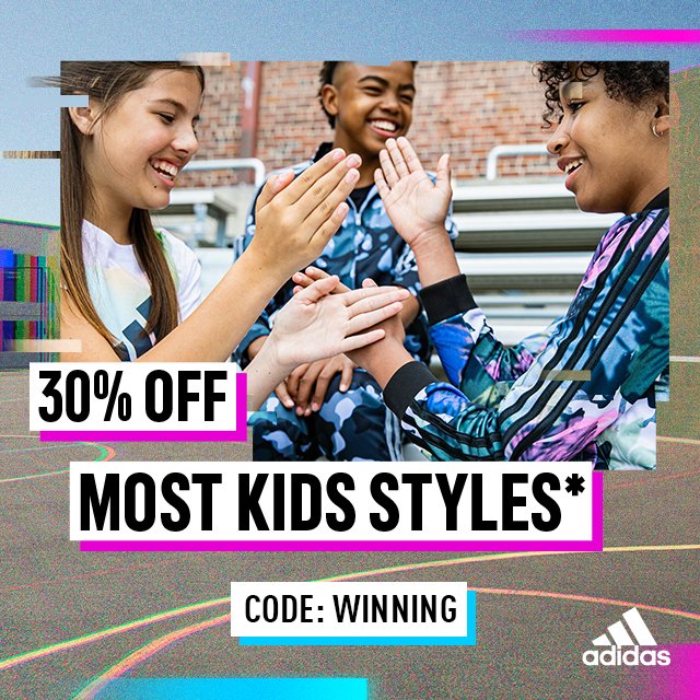 30% off most kids styles* code: winning