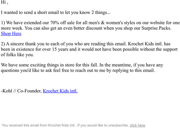 Extending the sale & saying thank you...