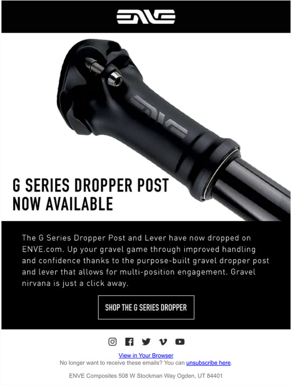 ENVE Composites Dropper Post and Lever Now Available Milled