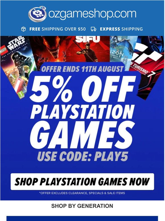 5% OFF PlayStation Games! Hurry Offer Ends Soon!