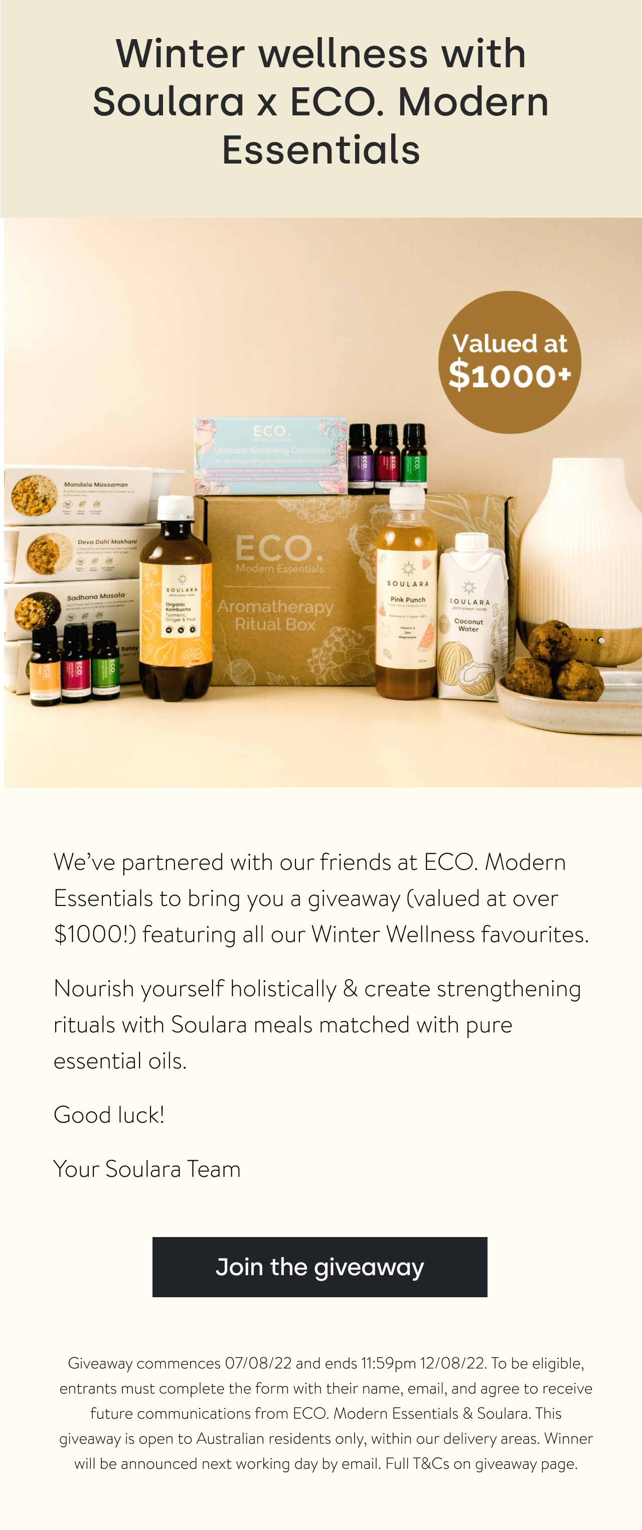 Soulara x ECO. Modern Essentials: Join the giveaway