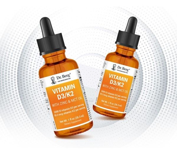 Dr Berg 👉 NEW Liquid Vitamin D3 & K2 with Zinc & MCT Oil Milled