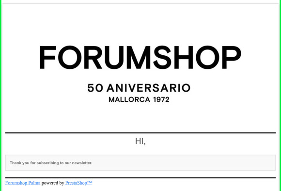 [Forumshop Palma] Newsletter confirmation