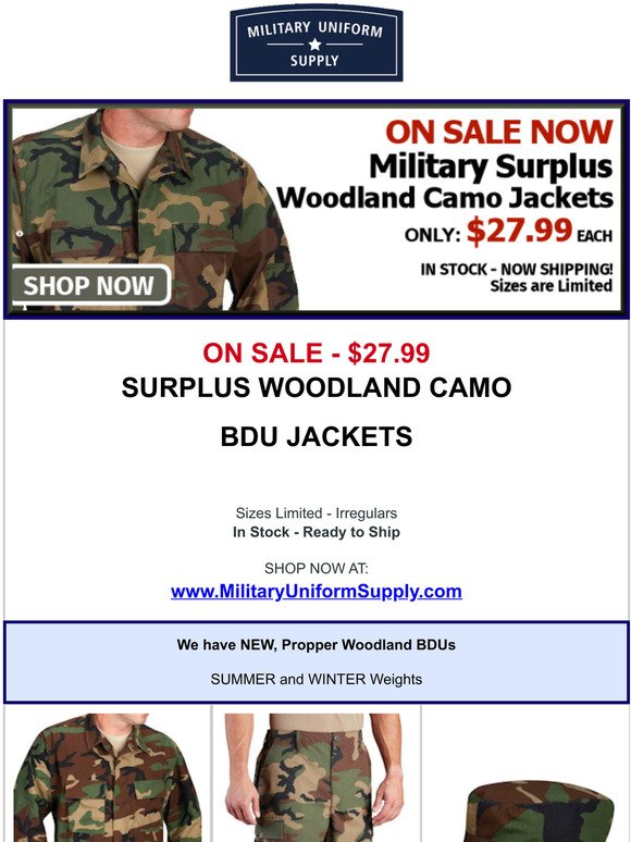 Military Uniform Supply: ON SALE - Military Surplus Woodland Jackets ...
