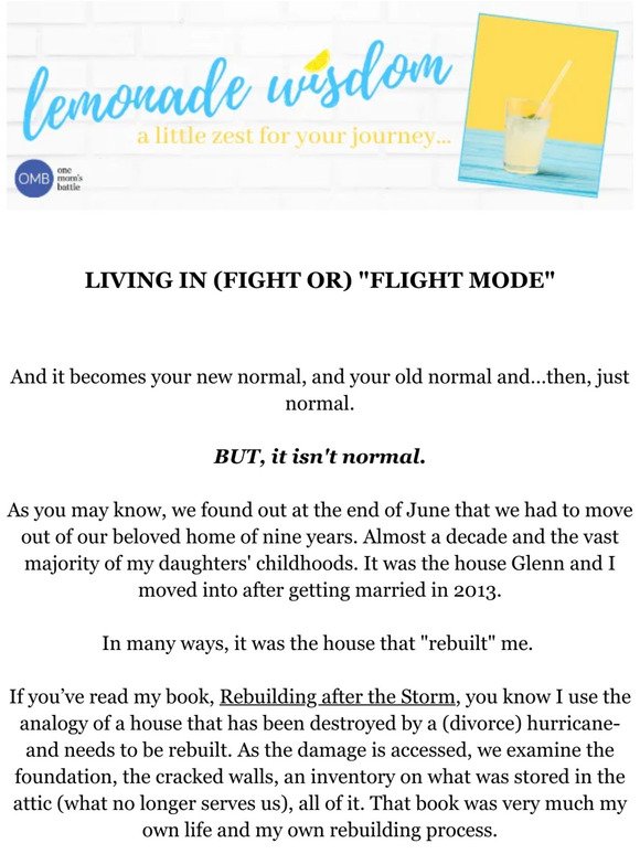 Lemonade Wisdom: Living in "Flight Mode"
