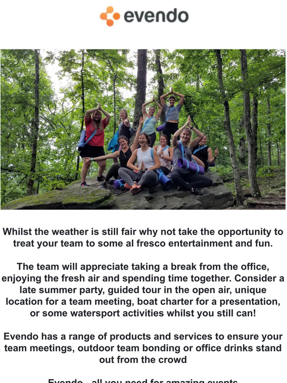 Cool late summer ideas for your next team get together