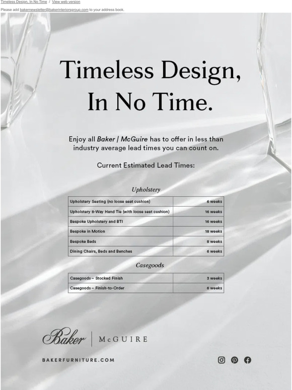 Timeless Design, In No Time