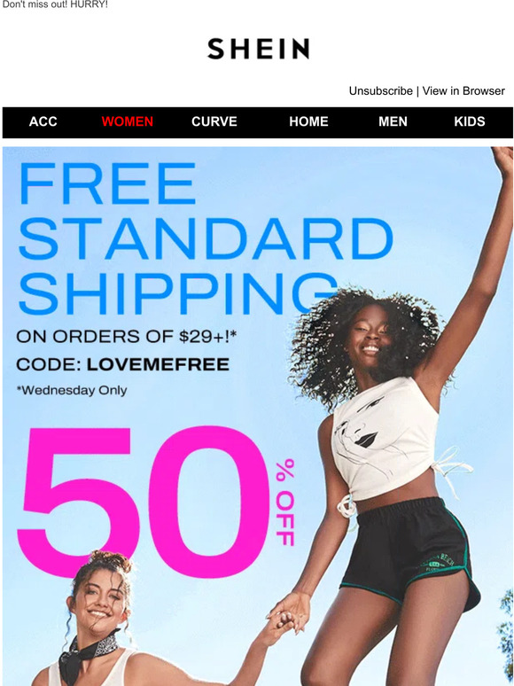 free shipping shein