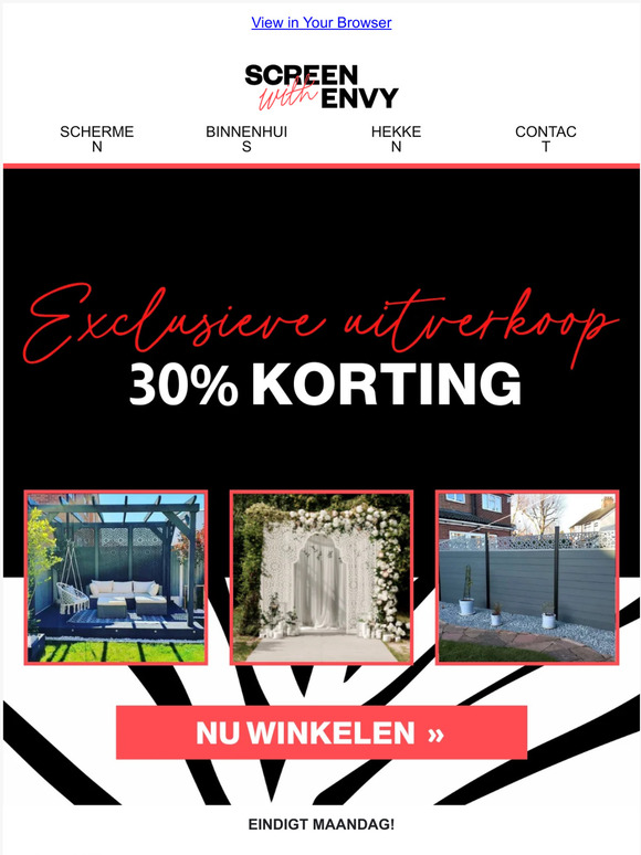 30% korting op onze hele website!