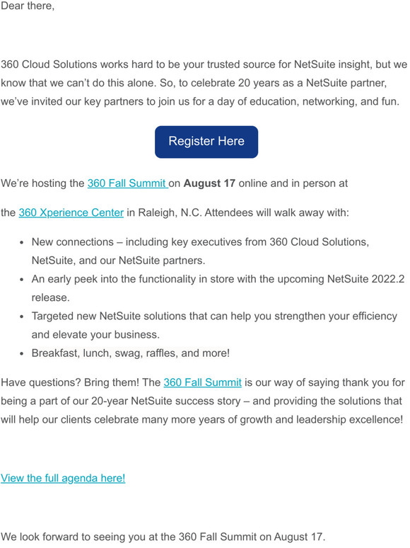 Time is running out to secure your seat for the NetSuite Fall Summit!