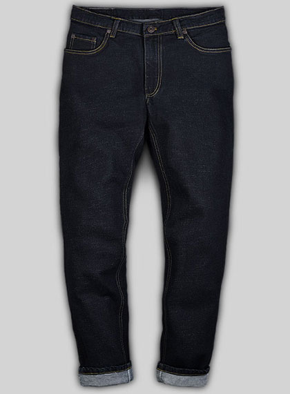 Dark Blue 14.5oz Heavy Denim Jeans - Hard Wash