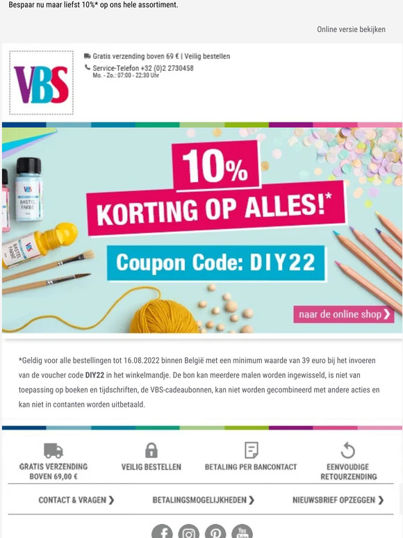 10% korting op alles!*