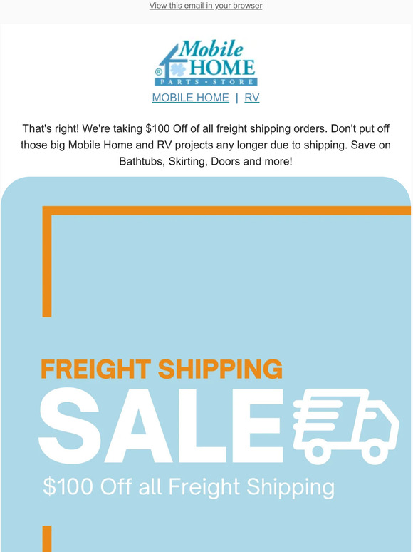 Mobile Home Parts Store MHPS 100 Off Freight Shipping Sale Milled