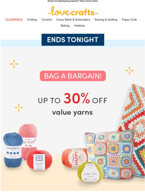 Get your skates on! Up to 30% off value yarns is almost over 👀