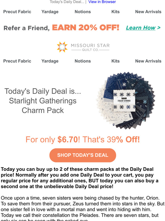 Missouri Star Quilt Company [Quilter's Daily Deal] One in a Melon Milled