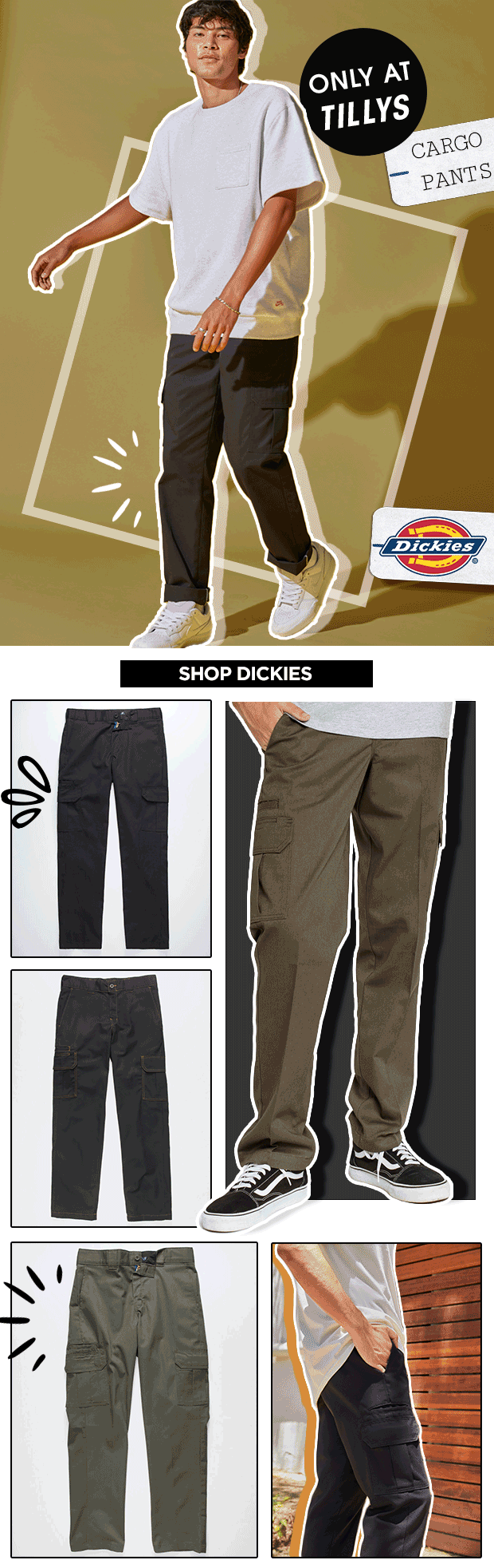 Tilly's Dickies Cargo Pants → Only at Tillys + Nike SB Chron Milled