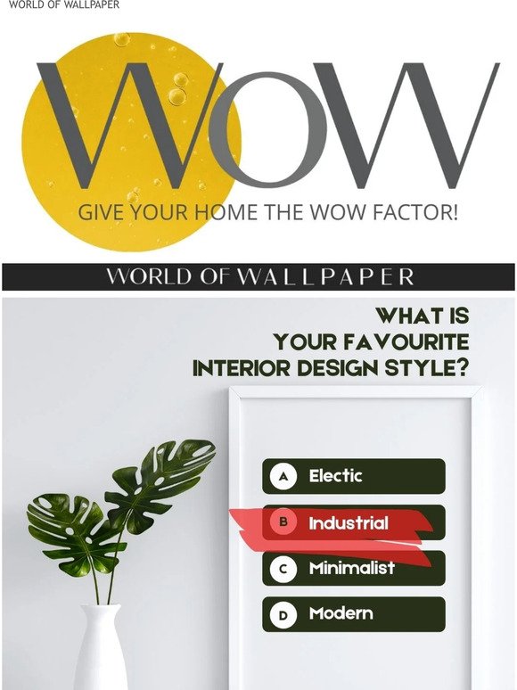 Industrial style in your home. Get the latest modern, urban look from World of Wallpaper