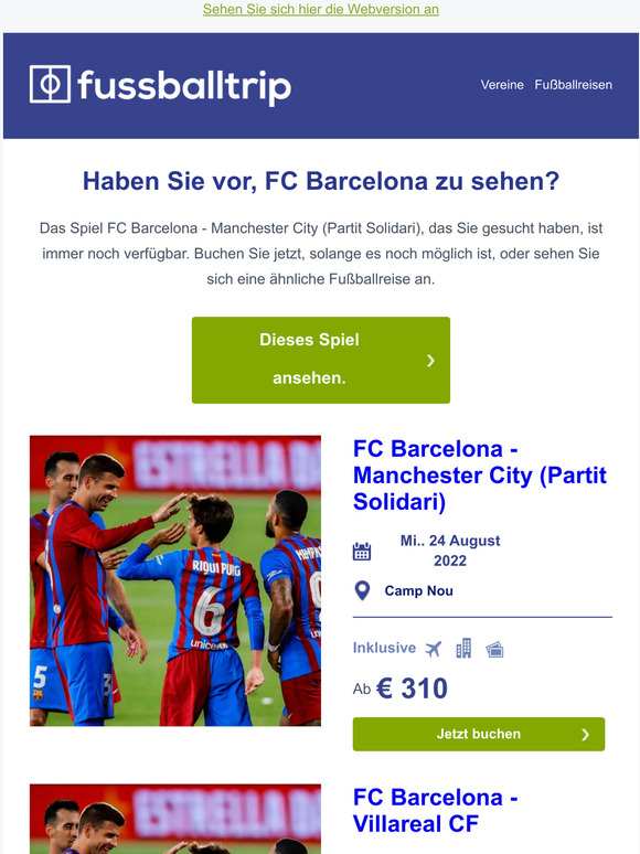Jetzt immer noch verfügabr: FC Barcelona - Manchester City (Partit Solidari)