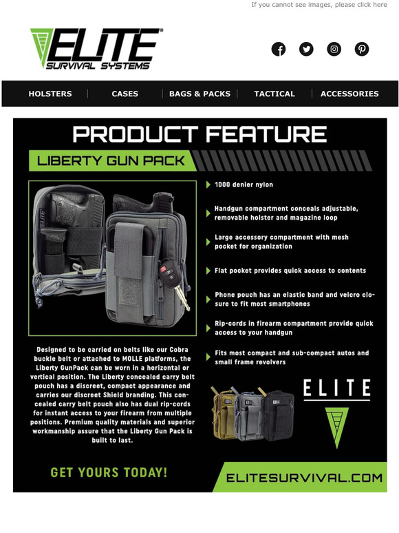 Elite Survival Systems Liberty Pack Product Feature Milled