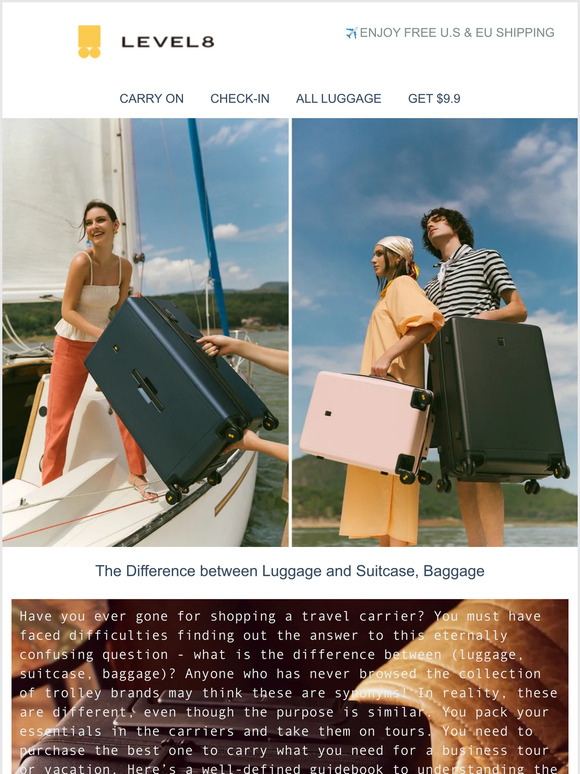 LEVEL 8 GROUP CORP. The Difference between Luggage and Suitcase, Baggage Milled