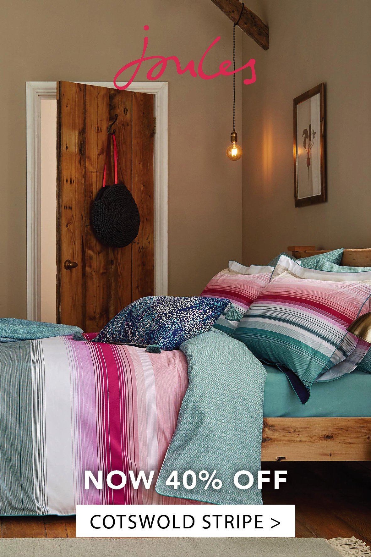 Joules Cotswold Stripe Bedding in Multi