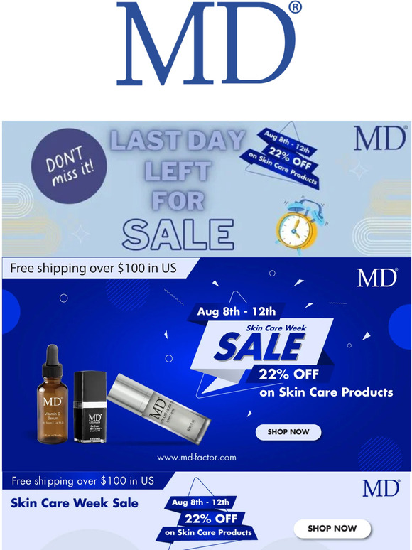 Last  day for 22% Off On All Skin Care Products
