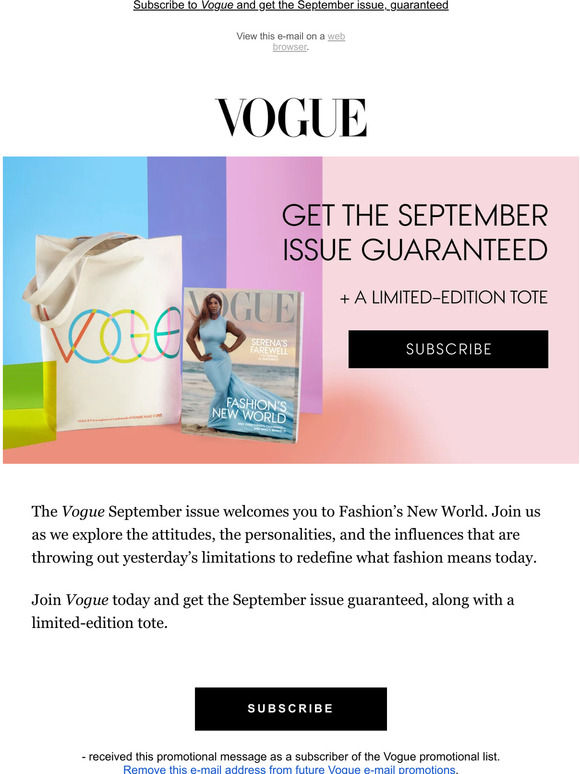 VOGUE Explore Fashion’s New World in the Vogue September issue Milled