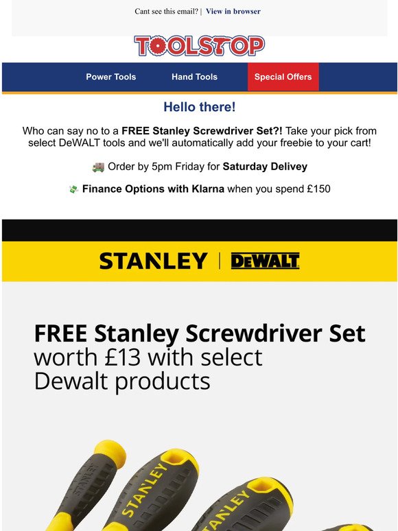 Claim Your Free Stanley Screwdriver Set!