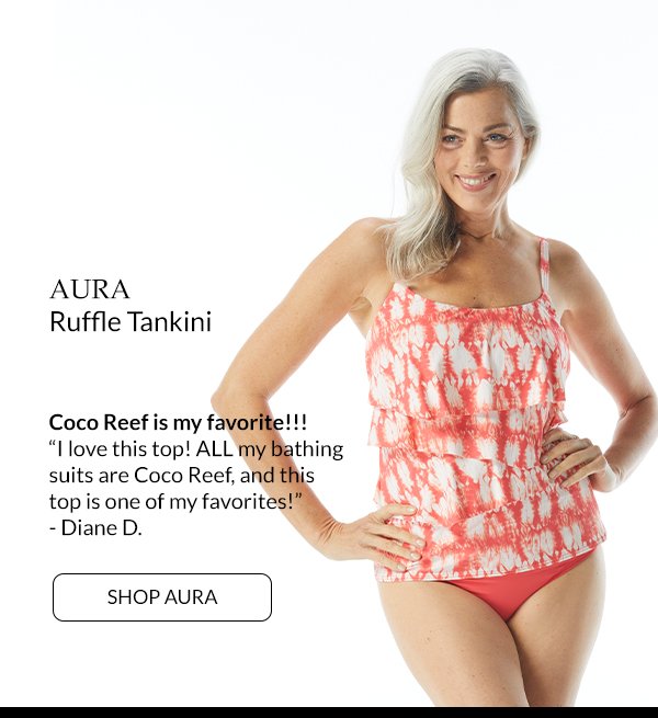  Coco Reef Aura Ruffle Bra Sized Underwire Tankini Top