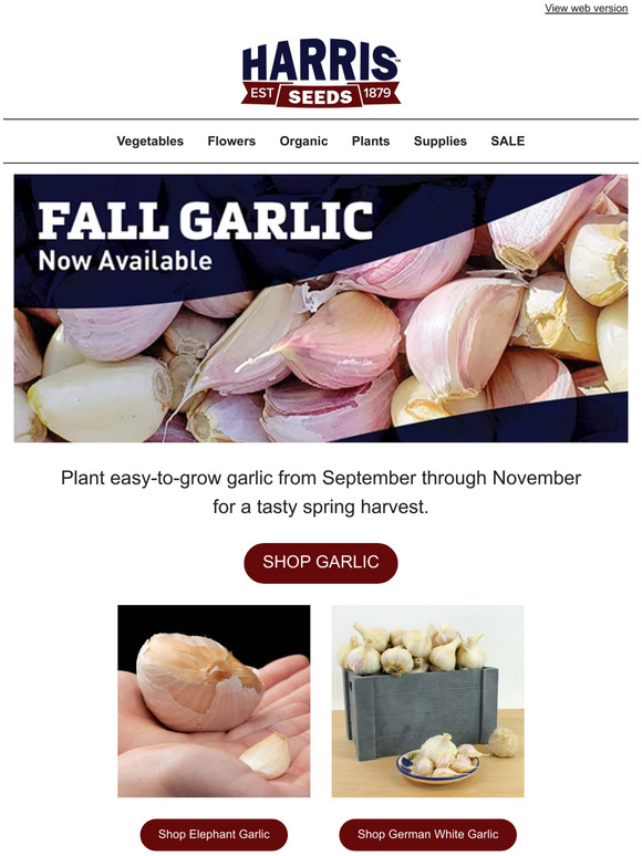 Harris Seeds 🧄 Fall garlic is now available! Milled