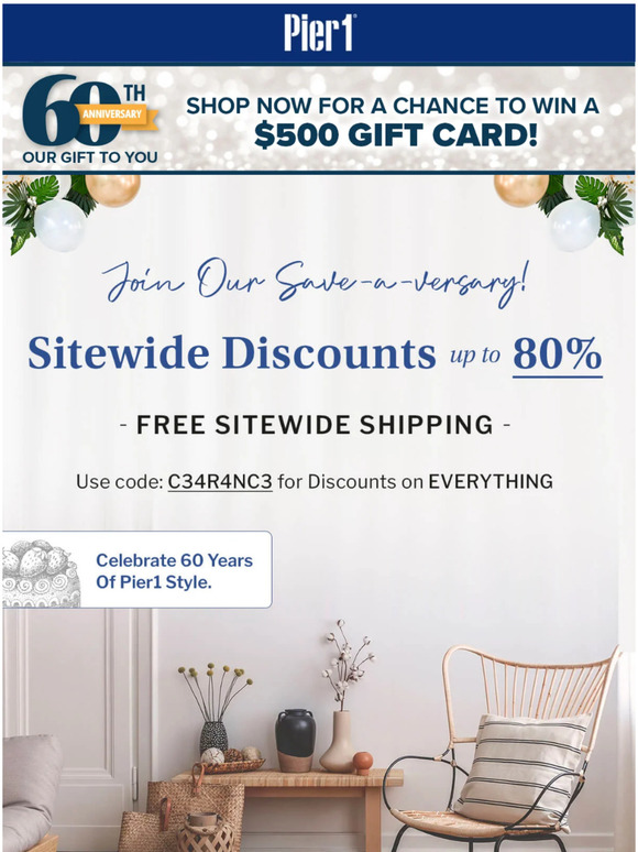 Pier 1 Email Newsletters Shop Sales, Discounts, and Coupon Codes