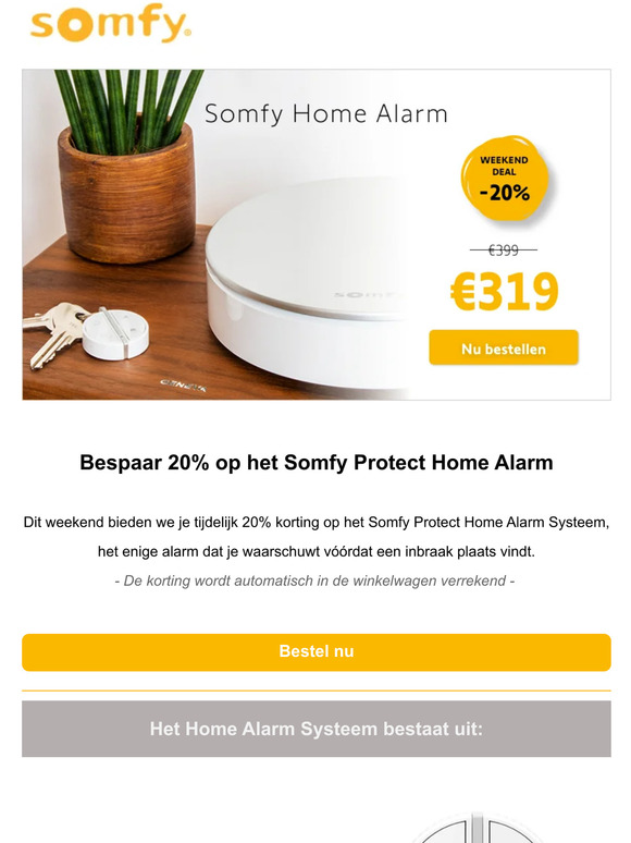 Alleen dit weekend - 20% korting op het Somfy Protect Home Alarm