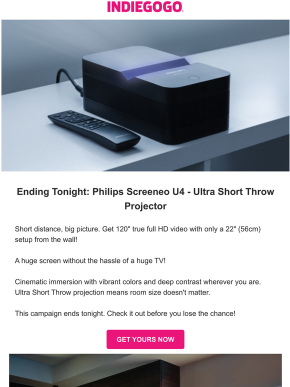 Indiegogo Last chance on Indiegogo Philips Screeneo U4 Ultra Short