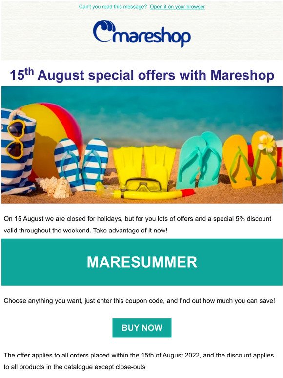 August offers with Mareshop