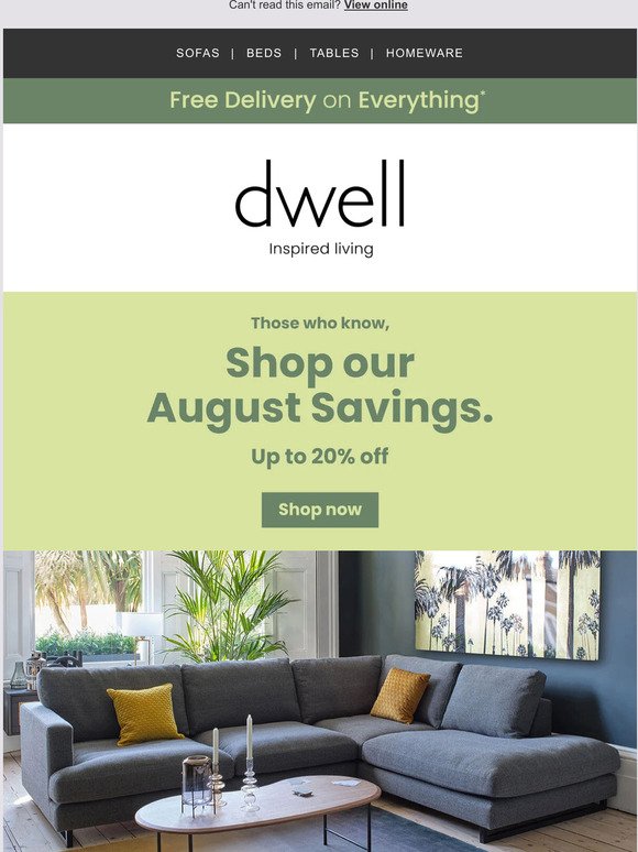 Save up to 20% off in our August Savings