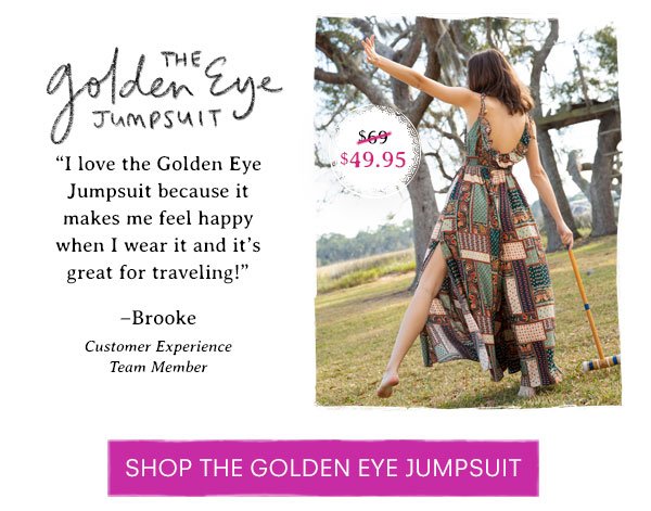 Shop the Golden Eye Jumpsuit