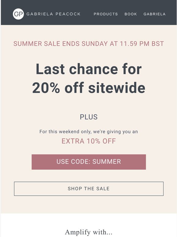 Our 20% Summer Sale ends this Sunday!