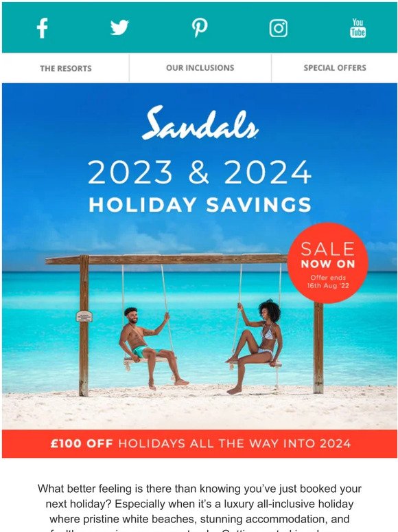 Sandals Plan Ahead With 2023 & 2024 Holiday Savings Milled