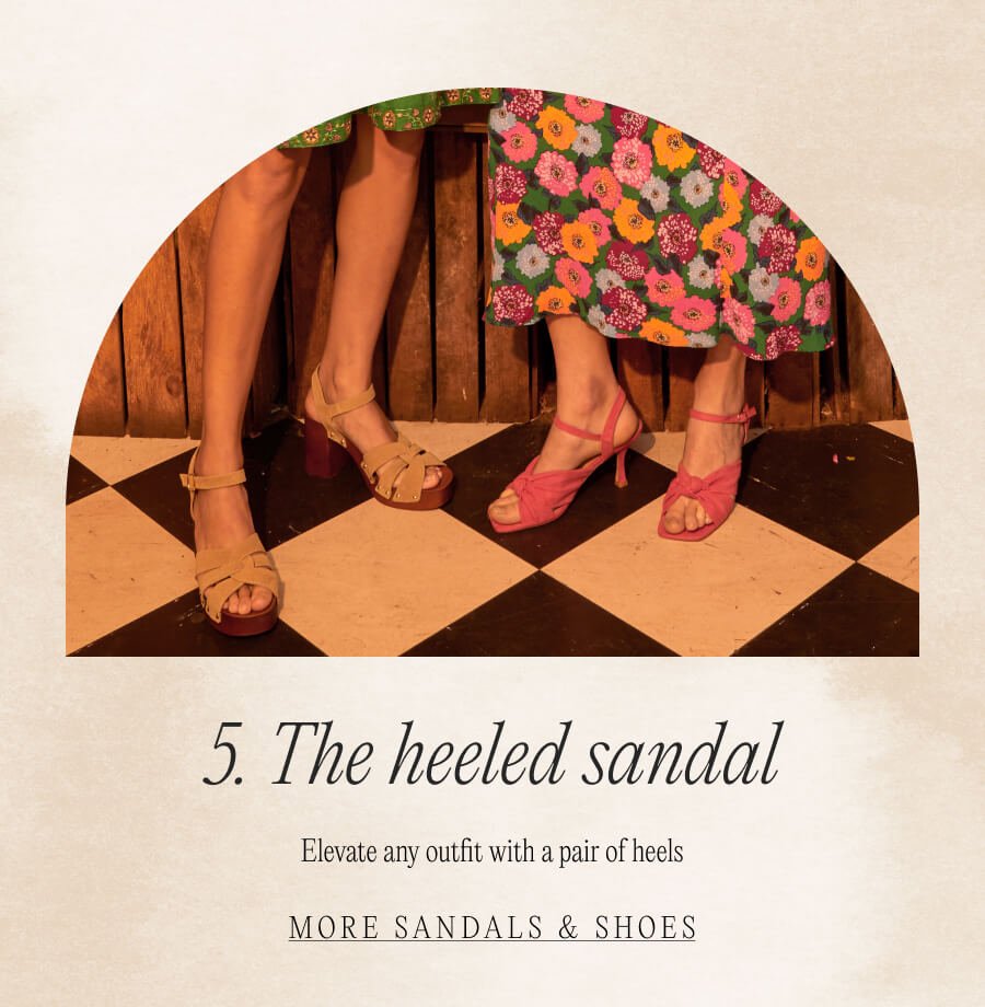 '5. The heeled sandal Elevate any outfit with a pair of heeled clogs MORE SANDALS & SHOES