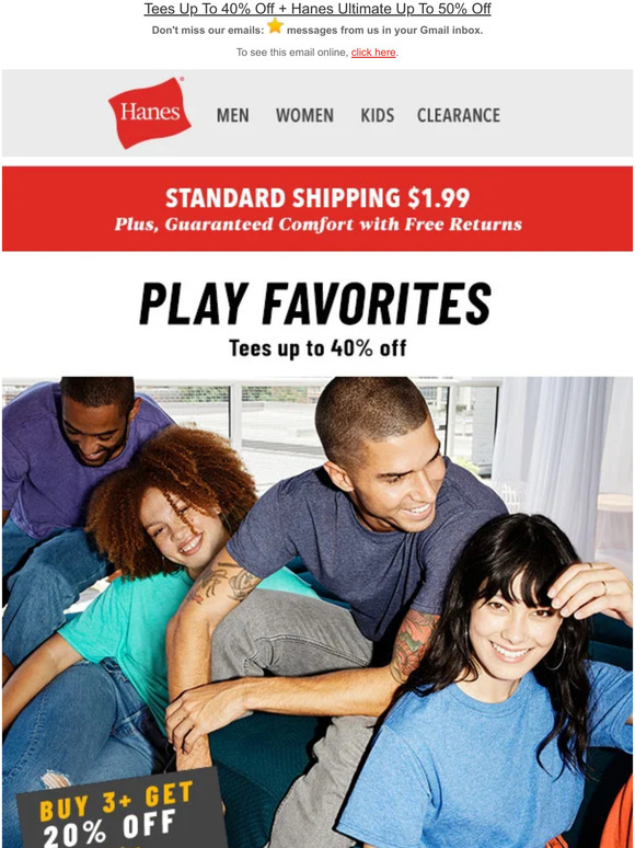 Hanes Email Newsletters Shop Sales, Discounts, and Coupon Codes