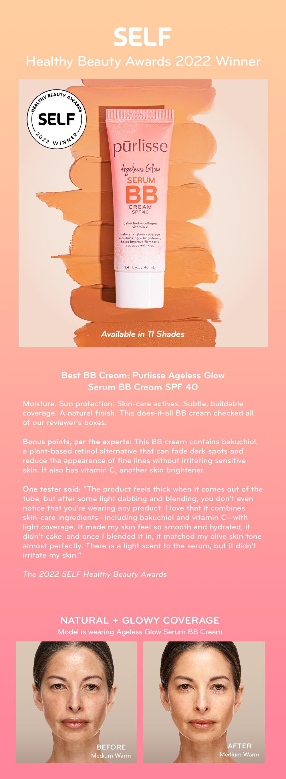 Ageless Glow Serum BB Cream SPF 40 – purlisse