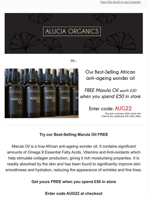 Try our Bestselling Marula Oil FREE