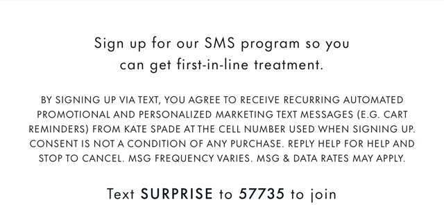 sign up for our sms program