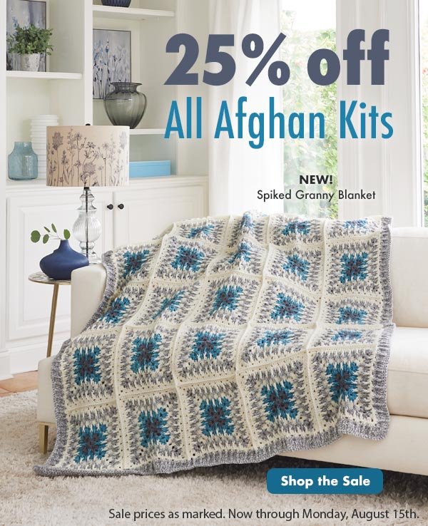 25% Off All Afghan & Blanket Kits