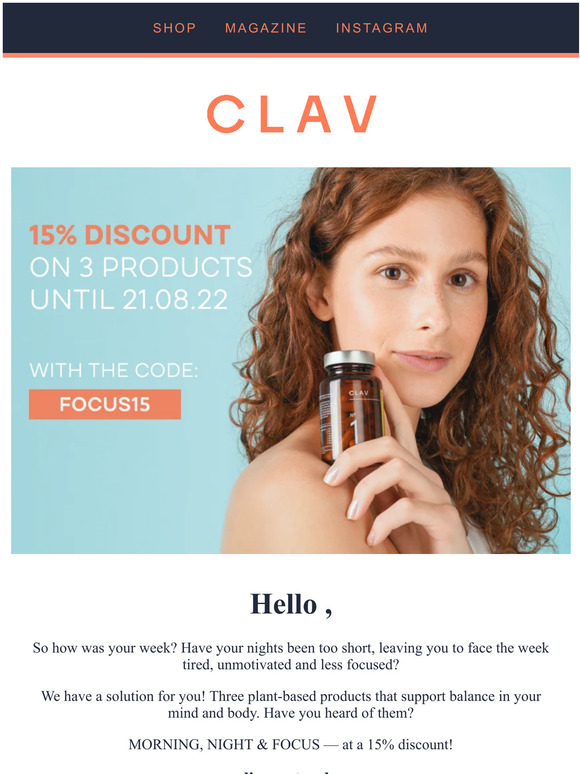 ❤️ 15% OFF Discount on Bestseller from CLAV ❤️