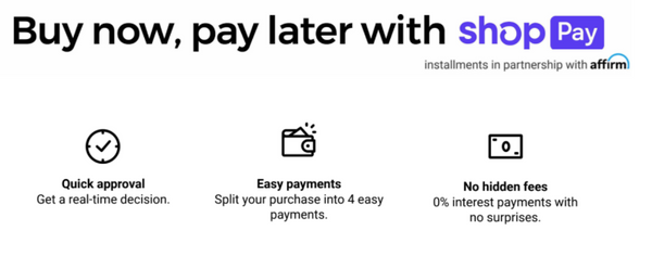 Buy now, pay later with shop pay installments with affirm