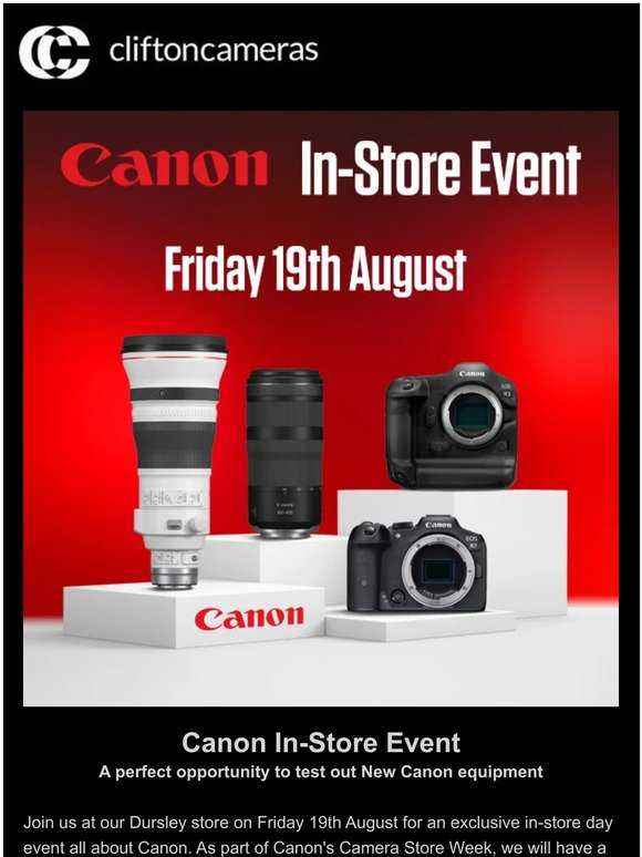 FREE Canon In-Store Event! 📸