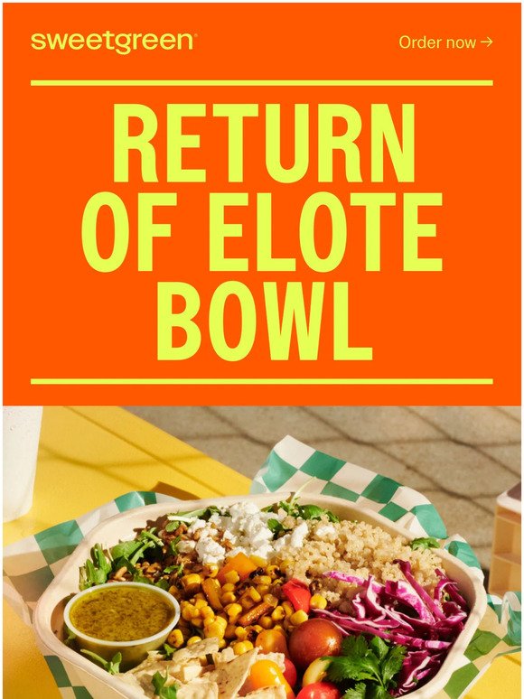 sweetgreen Elote Bowl is back 😎🔥 Milled