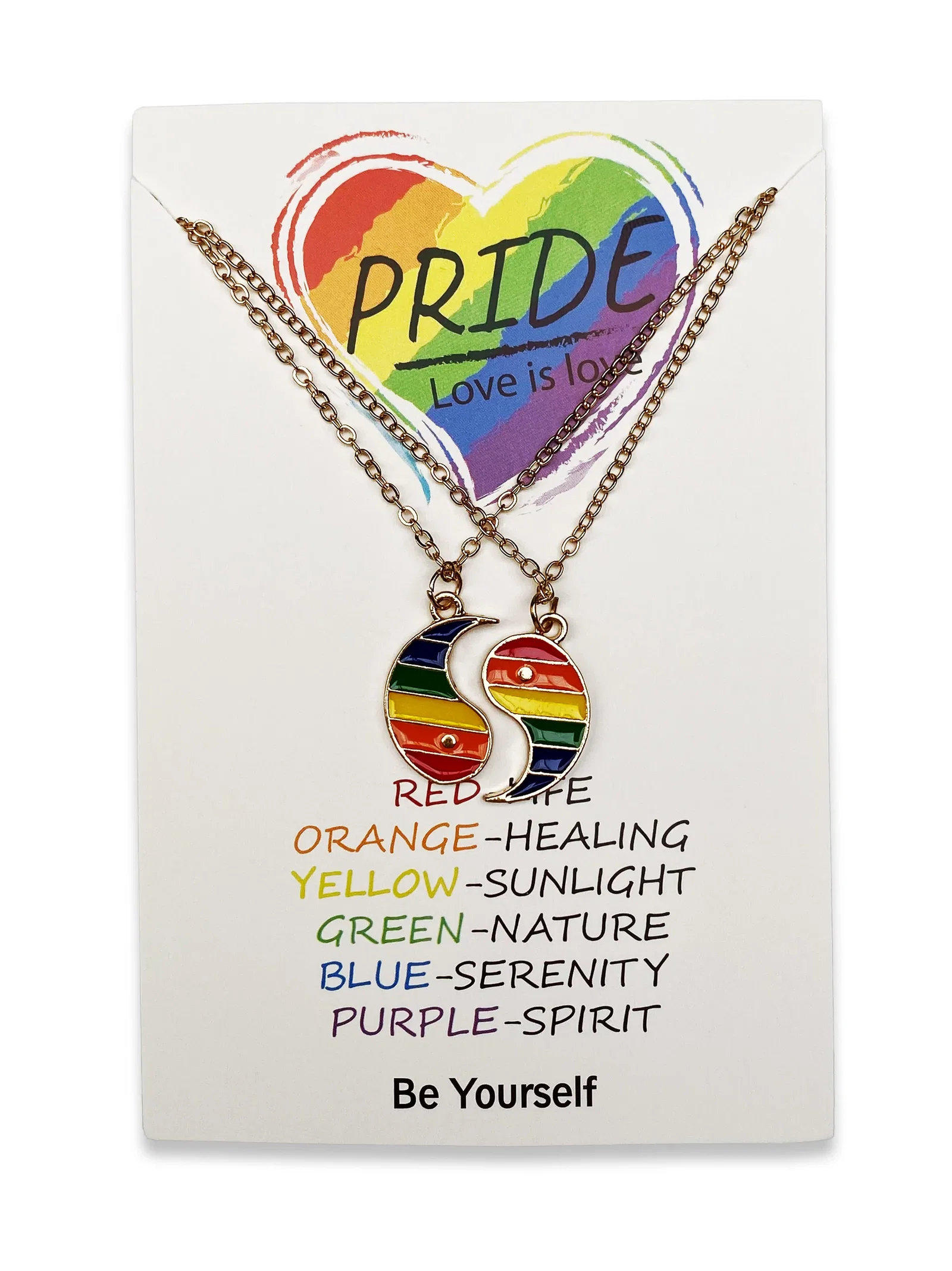 Image of 2er Pride Ying - Yang Halsketten Set